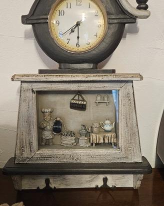 Orologio da cucina con ganci porta presine