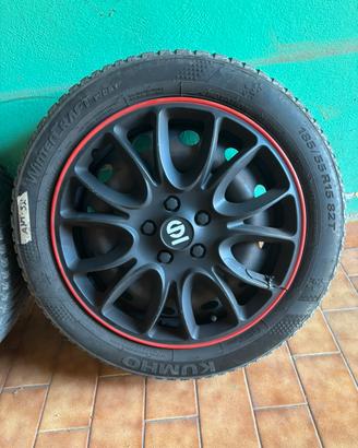 4 cerchi completi di gomme invernali lancia Y