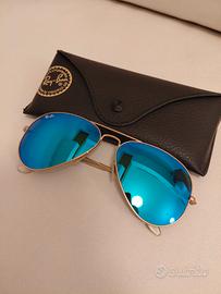 Occhiali da sole Rayban Aviator specchiato blue