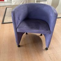 Poltrona in tessuto microfibra blu
