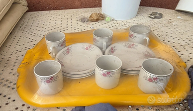 Set servizio tè caffè vintage anni 70 tazzine