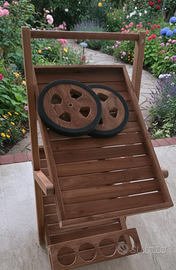 Carrello Portavivande in Legno da Giardino