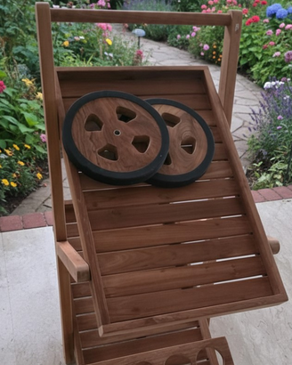 Carrello Portavivande in Legno da Giardino