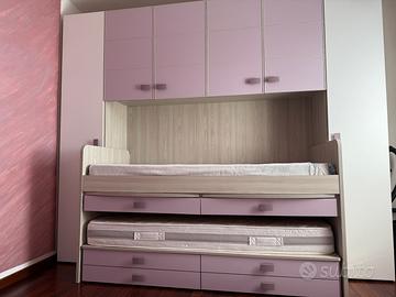 Cameretta a ponte con doppio letto estraibile