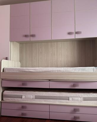 Cameretta a ponte con doppio letto estraibile