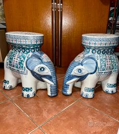 Coppia elefanti in ceramica china vintage