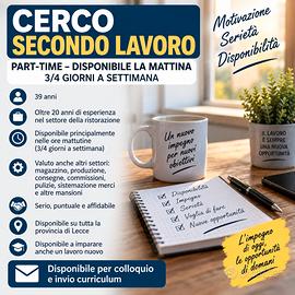 secondo lavoro part-time – Disponibile la mattina