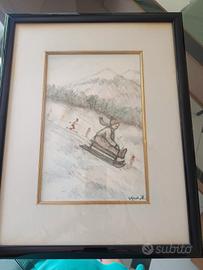 Quadro bimbo su slitta