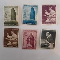 6 francobolli poste vaticane 1963