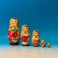 Matrioska originale in legno 5pz fatta a mano