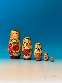 Matrioska originale in legno 5pz fatta a mano