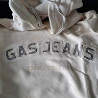 Felpa "Gas" Basic Jeans c/cappuccio-S uomo/unisex