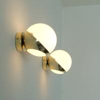 Coppia Appliques WALL LAMP - SFERA Glass - Ottone