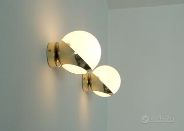 Coppia Appliques WALL LAMP - SFERA Glass - Ottone