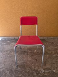 🔴 Set 4 Sedie Moderne Rosse – Design Minimal – 