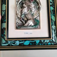 quadro con figura di donna argento 925 +garanzia