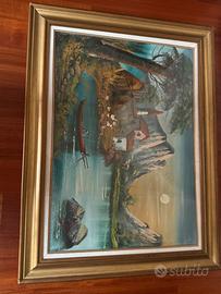 Quadro paesaggio olio su tela
