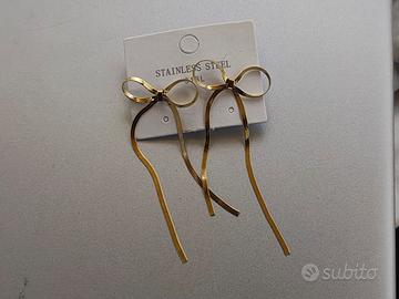 Orecchini pendenti a fiocco stile coreano