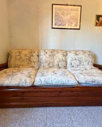 Divano letto singolo, legno massello