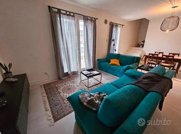 Coppia di divani in Alcantara Teal Blue