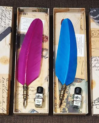 2 Eleganti Confezioni Penna Calamaio MADE IN ITALY