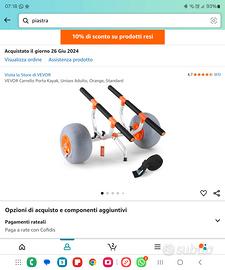 carrello vevor per kayak/canoa NUOVO