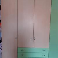 set cameretta – armadio + mensola + 2 scrivanie