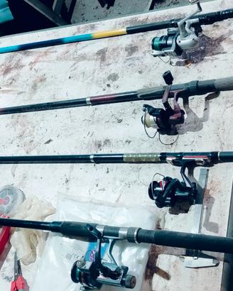 Canne da pesca più mulinelli