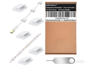 50 Clip per strisce led o cavetti piatti , autoade