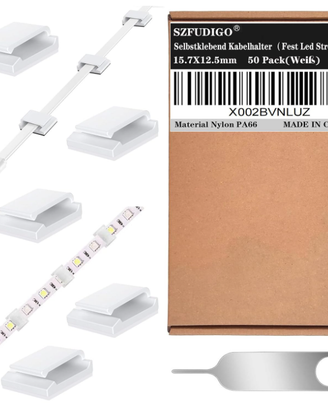 50 Clip per strisce led o cavetti piatti , autoade