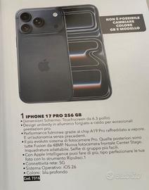 APPLE IPHONE 17 PRO 256 GB NUOVO MAI USATO