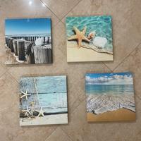 4 stampe su tela (canvas) a tema marino