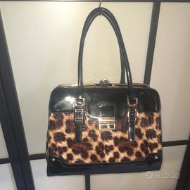 Borsa leopardato lucida
