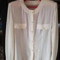 camicia bianca misto seta nuova 