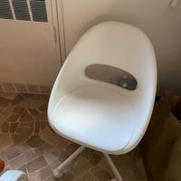 Sedia girevole bianca moderna - stile minimal