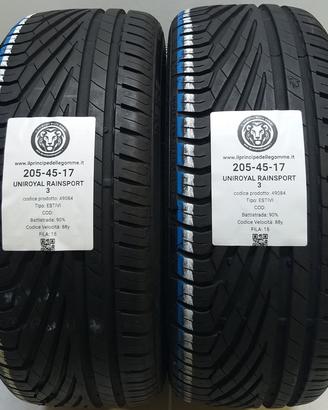 2 GOMME 205 45 17 UNIROYAL A49084
