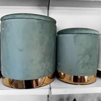 Pouf contenitore verde salvia