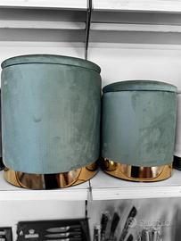 Pouf contenitore verde salvia