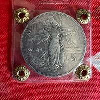 5 lire Cinquantenario Vittorio Emanuele III