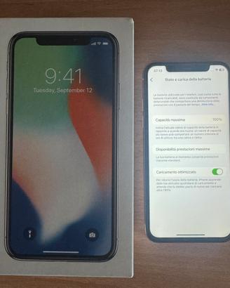 iphone X 256gb 100%🔋Scatola + accessori