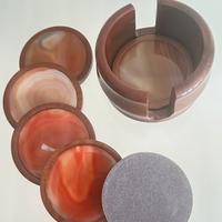 SOTTOBICCHIERI in AGATA NATURALE e LEGNO