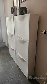 3 Scarpiera/contenitore ikea trones bianca