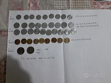 39 monete 5 10 20 100 lira dal 1951 al 1981