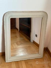Specchio in stile Shabby chic Legno bianco