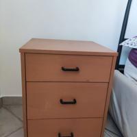 N.2 Comodino 3 cassetti legno chiaro