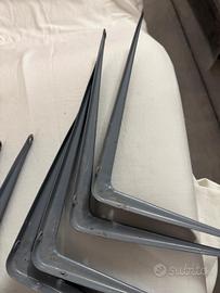 staffe x mensole in acciaio grigio  cm 24 x cm 20