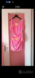 vestito donna fucsia a pois nuovo 