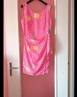 vestito donna fucsia a pois nuovo 