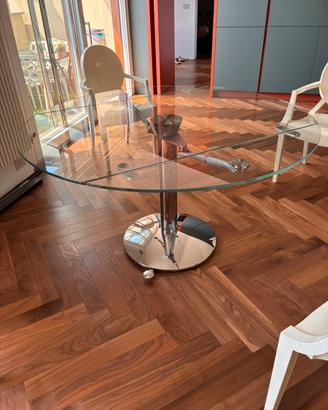 Tavolo cristallo marca NAOS modello Atlante design