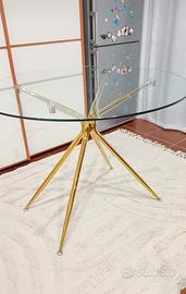 tavolo rotondo in vetro